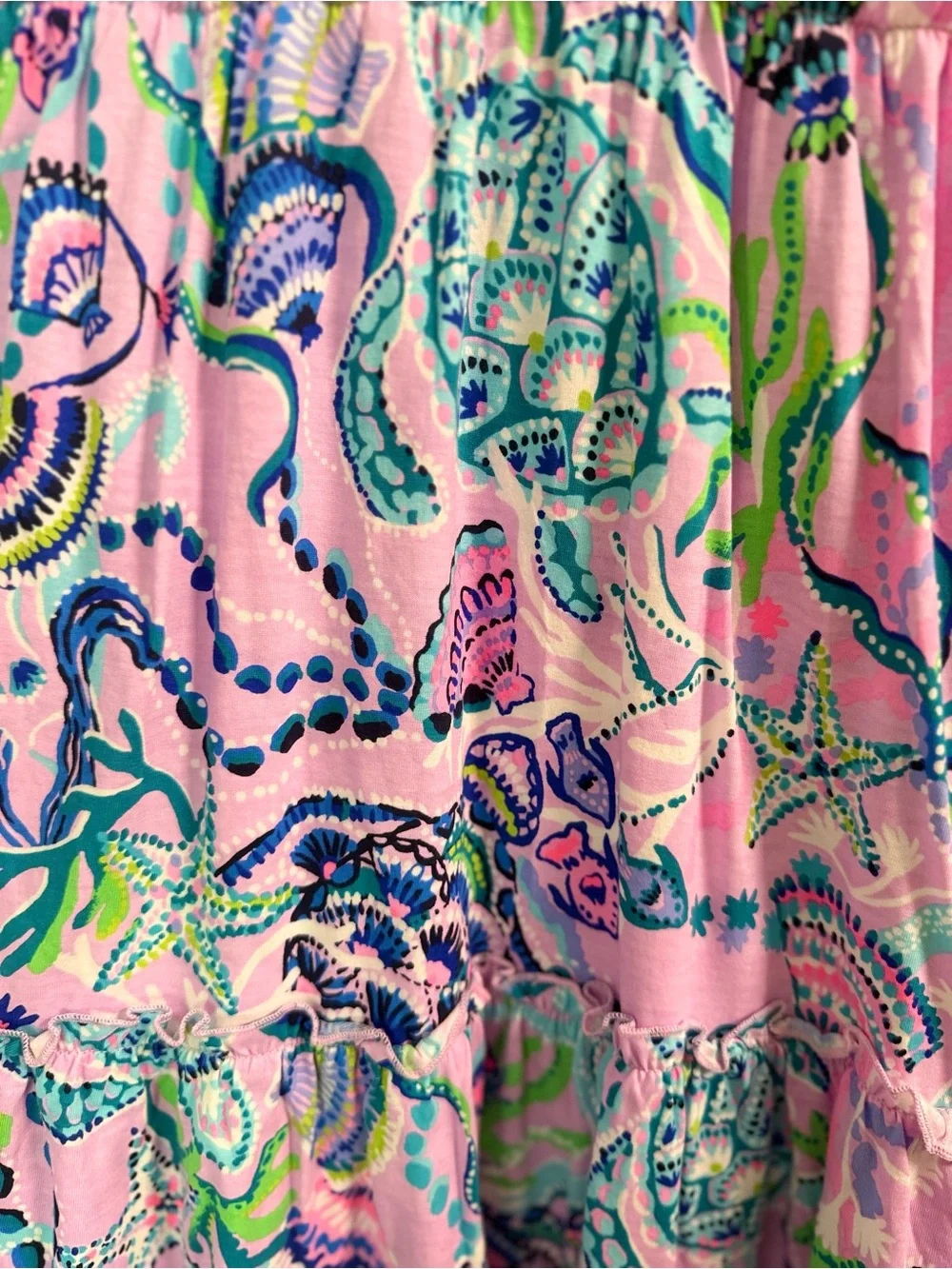 Lily Pulitzer Sleeveless Lorina V neck Lilac Freesia Mermaid printed Dress - Picture 5 of 6